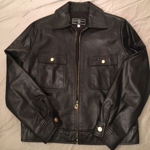 St John Sport Black Leather Jacket Marie Gray SM